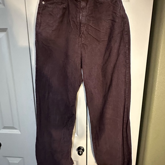 BDG Pants - BDG  High & Wide Urban Outfitters Women's Dark Brown Corduroy Wide Leg Pants